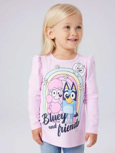 NAME IT Tricou NMFJESSIE BLUEY / galben / roz / roz deschis albastru