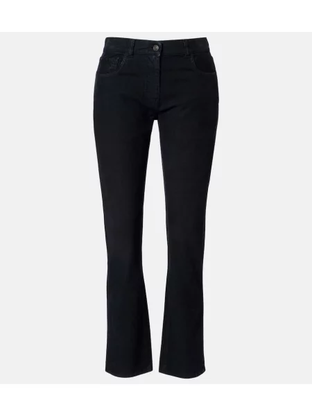 Pantaloni The Row de catifea cord negru