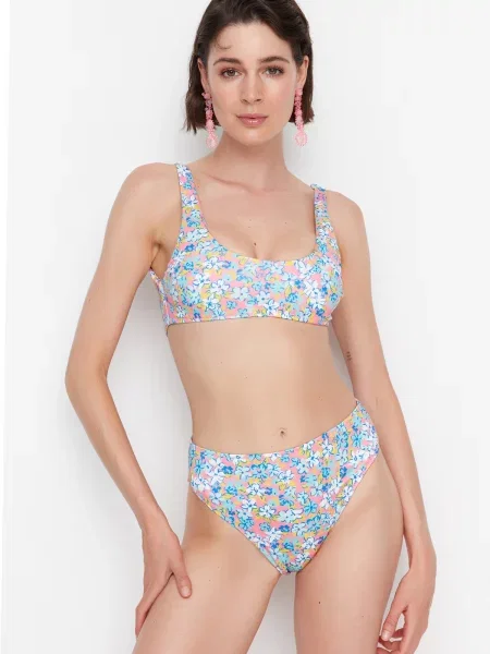 Top Trendyol w kwiatki z nadrukiem szary