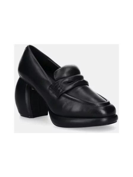 Clarks Originals czółenka skórzane CUR Loafer 1 na słupku czarny