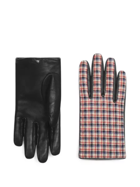 Mănuși Dries Van Noten din piele roșu