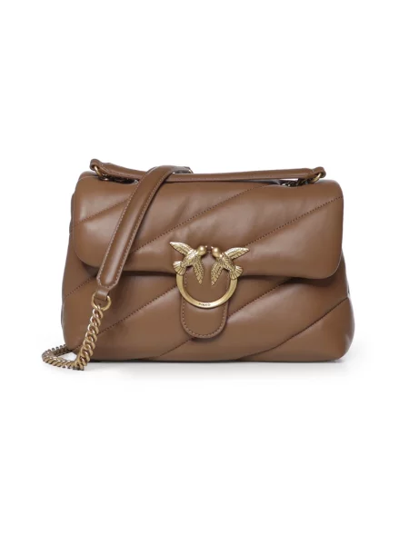 Pinko torebka crossbody skórzana brązowa