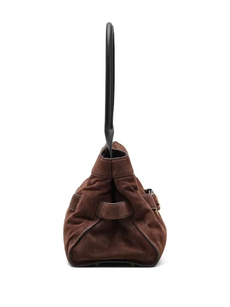 Geantă Marc Jacobs din piele de căprioară maro