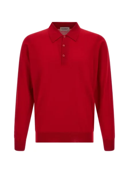 Lung tricou polo John Smedley roșu