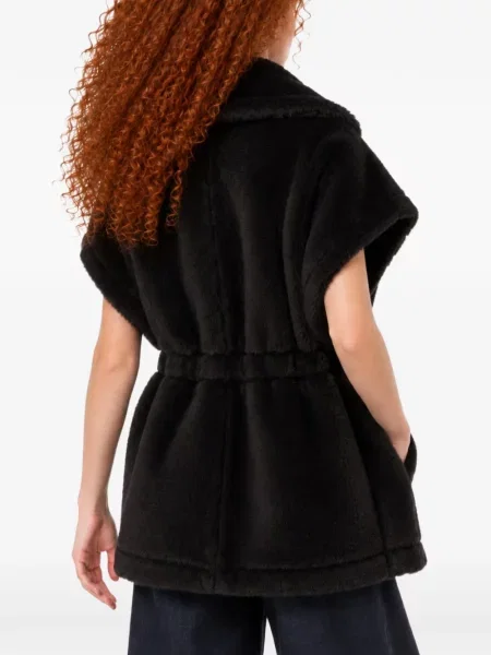 Cu centură vestă Max Mara cu blană negru