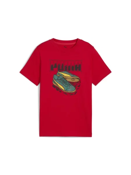 PUMA Młodzieżowa koszulka z grafiką sneakersów Odzież czerwony