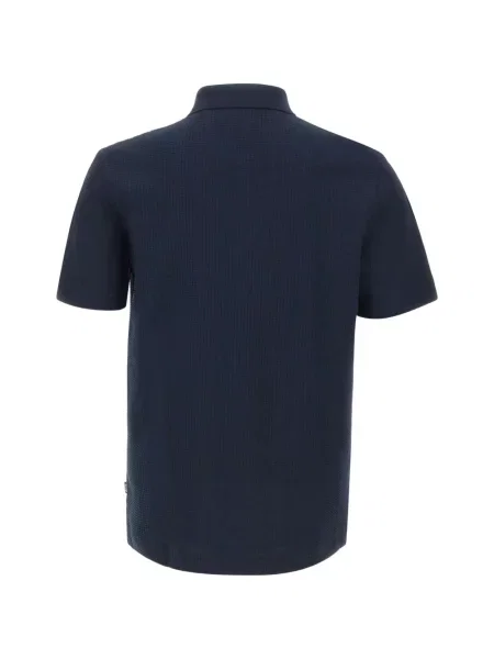 Jacquard polo majica Boss karirana plava