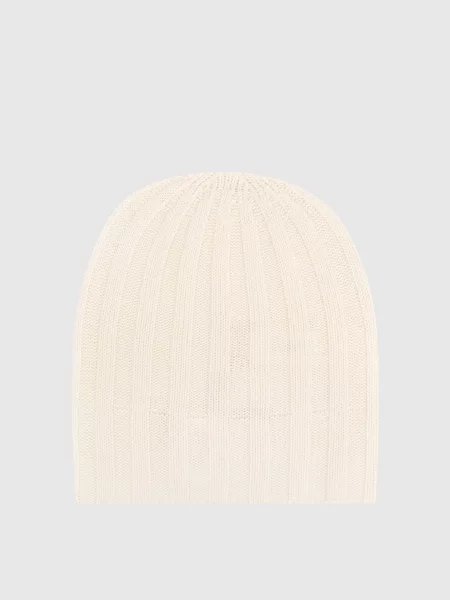 Шапка в рубчик з кашеміру Pini Parma біла