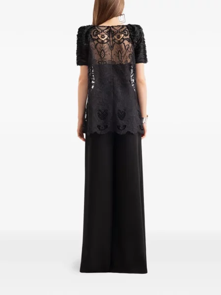 Haftowana bluzka koronkowa Gemy Maalouf koronkowa czarna