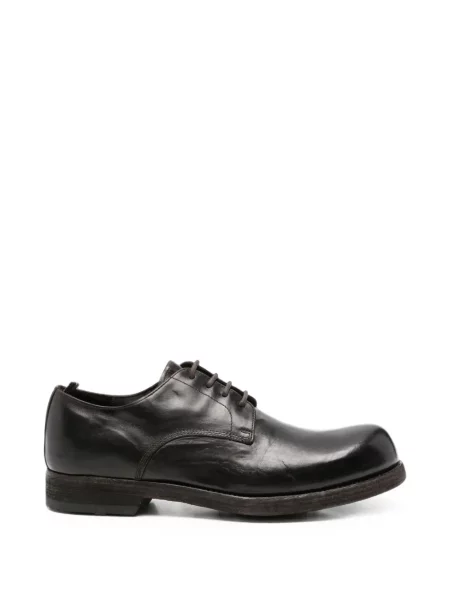 Pantofi derby Officine Creative cu șireturi din piele maro
