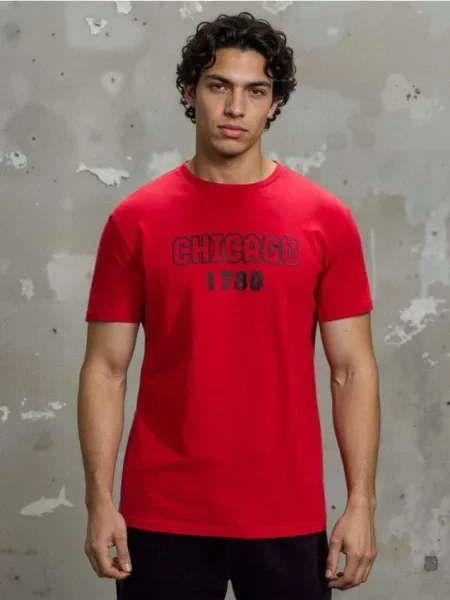 Sinsay koszulka z krótkim rękawem czerwony