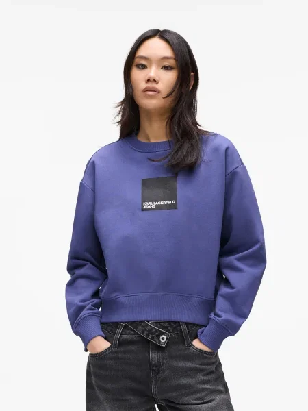 KARL LAGERFELD JEANS Mikina indigo / čierna biela