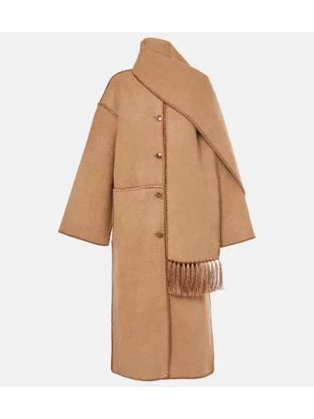 Volneni volnen plašč Toteme z vezenjem bež