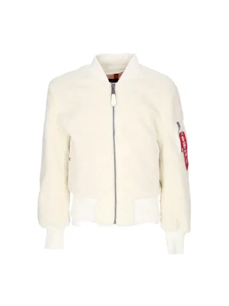Alpha Industries kurtka bomber Teddy przejściowa oversize beżowy