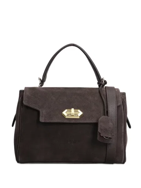 Geantă shopper Lancaster din piele de căprioară maro
