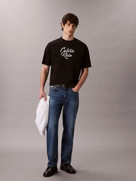 Calvin Klein Jeans Koszulka Mężczyźni jednolity S czarny