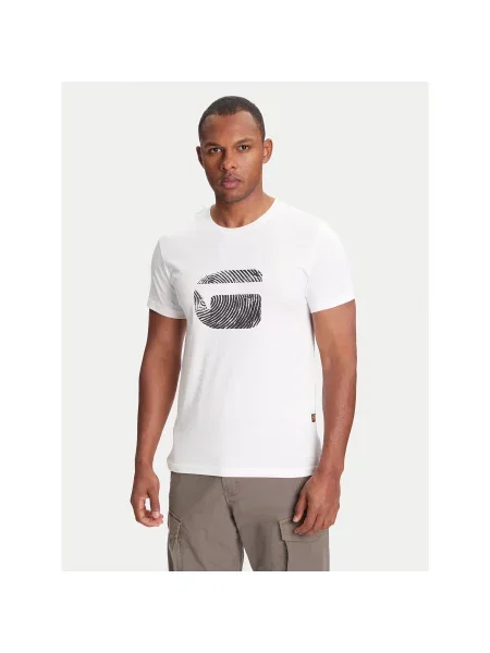 G-Star Raw Majica Finger Print Burger Regular Fit bela