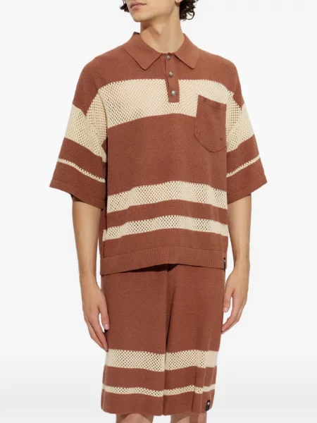 Πλεκτό polo Palm Angels καφέ