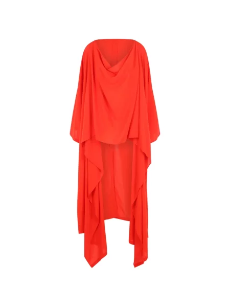 Geacă Yohji Yamamoto asimetrică drapată roșu