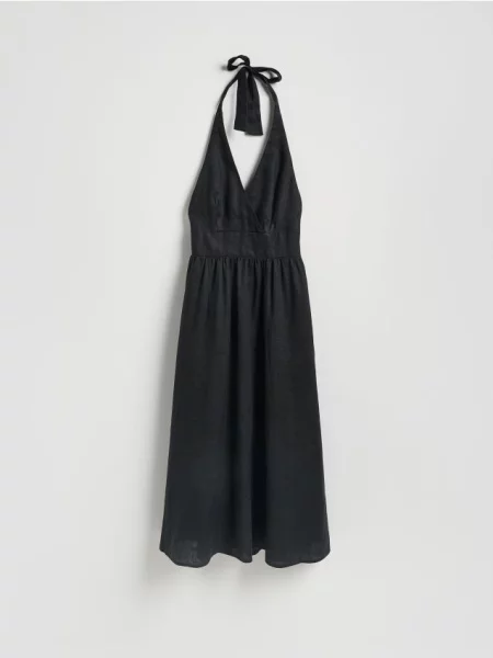 Reserved Rochie midi din in negru