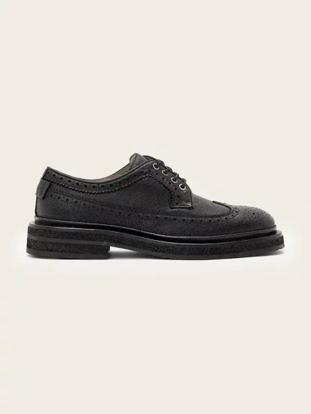 AllSaints pantofi de piele Escher Brogue negru