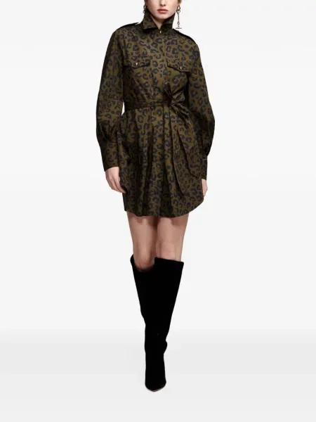 Rochie tip cămașă Essentiel Antwerp cu imagine cu model leopard maro