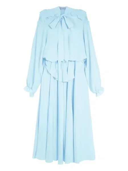 Sukienka maxi Isolda do kolan garniturowa niebieska