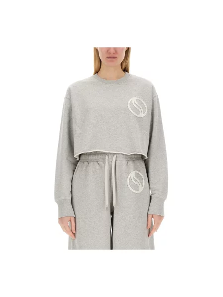Bluza Stella Mccartney z logo o skróconej długości szara