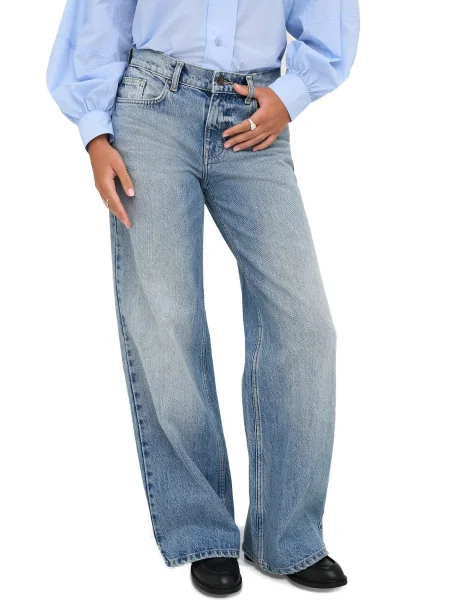 Blugi boyfriend Only cu talie joasă albastru