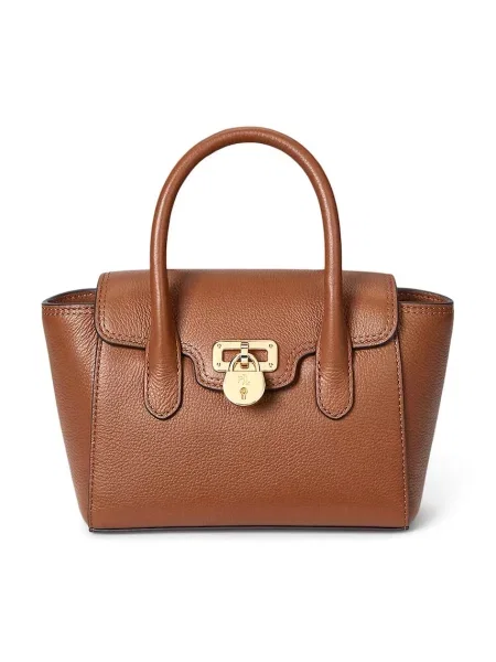Кожена чанта Lauren Ralph Lauren кафяво