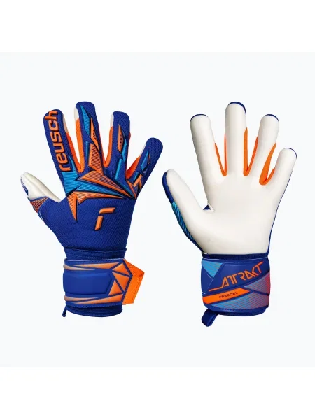 Gyerek kapus kesztyűk Reusch Attrakt Freegel Advance Junior sharp blue/shocking orange. Méret: 4 kék