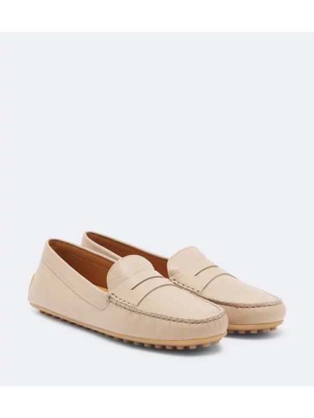 Pantofi loafer Tod's din piele bej