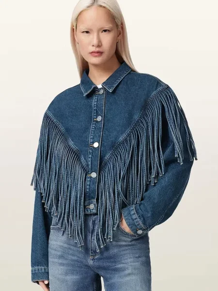 AllSaints geacă de blugi pentru femei din denim MARLENE