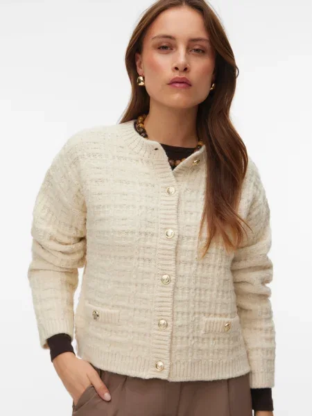 VERO MODA Geacă tricotată VMHEATHER' bej
