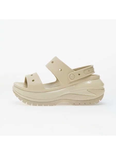 Чехли Crocs на платформе бежово