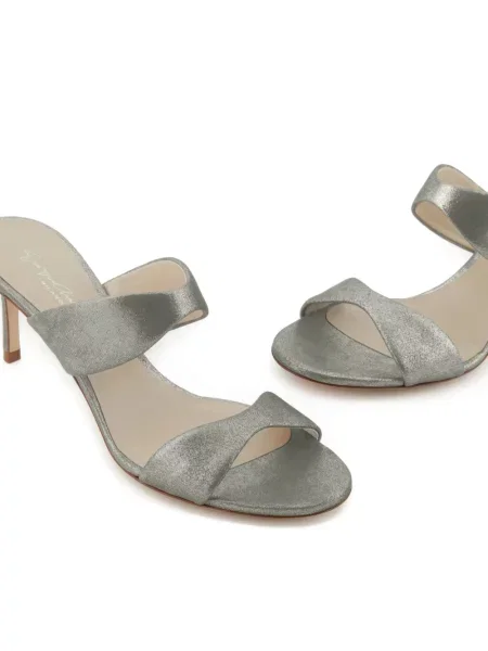 Sandale Giorgio Armani din piele de căprioară argintiu