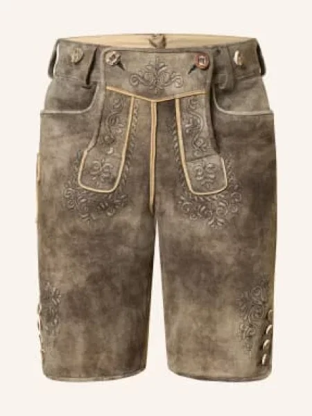 Beckert Kožené Kalhoty Traunstein / černošedá hnědá