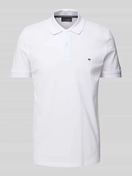 Koszulka polo z wyhaftowanym logo Christian Berg Men białe