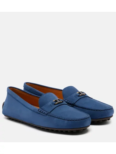 Pantofi loafer Tod's din piele de căprioară albastru
