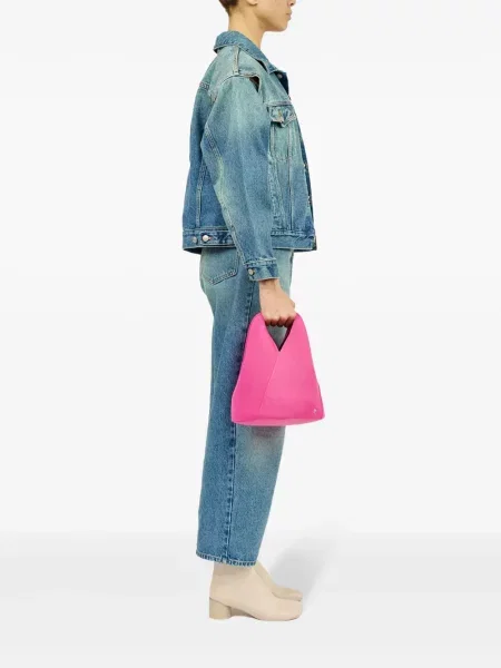 Geantă shopper Mm6 Maison Margiela plasă roz