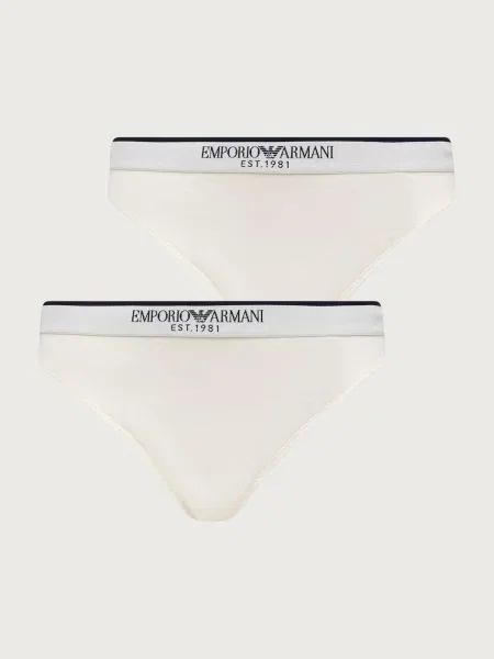 Emporio Armani Underwear tangá dámske s elastanom biela