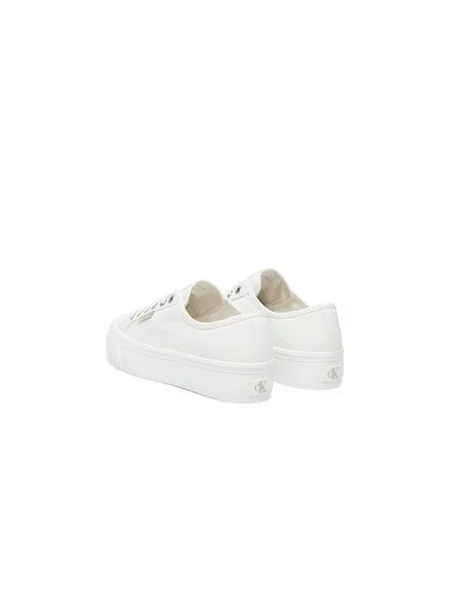 Calvin Klein Jeans Tenis superge Vulc Flatform Ctn Logo Tag bela