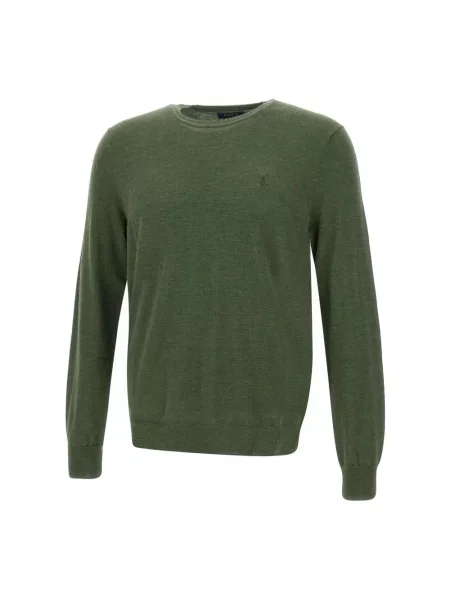 Lniany sweter Polo Ralph Lauren zielony
