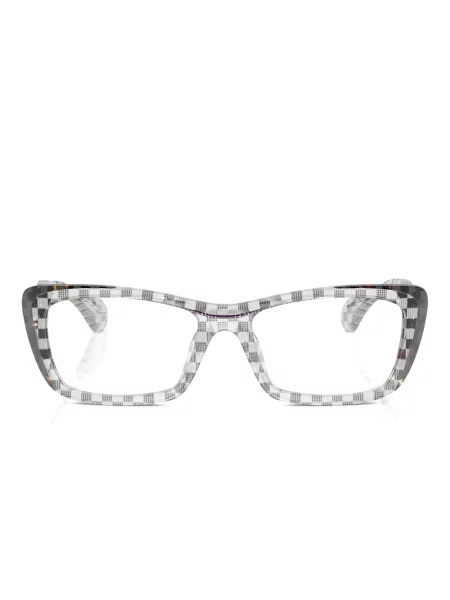 Pravokutne sunčane naočale Alain Mikli karirane bijela