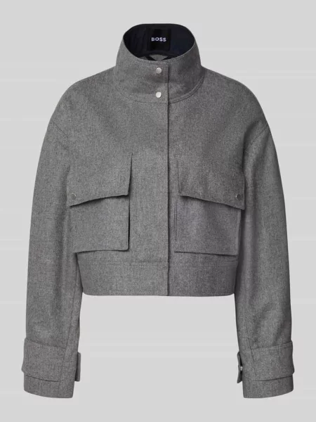 Krótki żakiet o kroju regular fit z mieszanki wełny model ‘JARDIA’ Boss