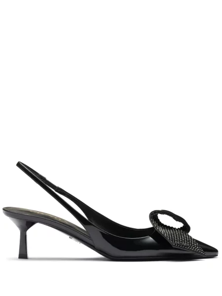 Pantofi cu toc Prada din piele de lac negru