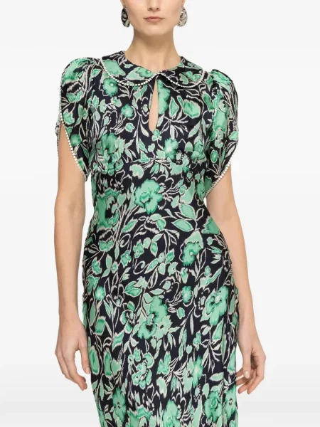 Rochie midi Nissa cu model floral cu imagine albastru