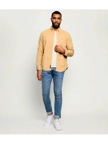 Tommy Jeans Cămașă | catifea reiată bej