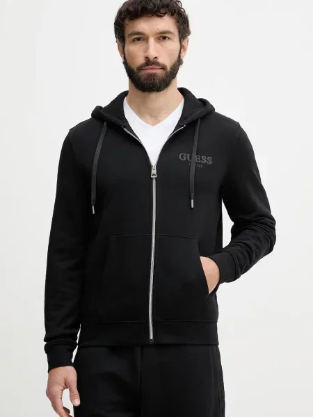 Guess hanorac cu și glugă pentru bărbați cu negru