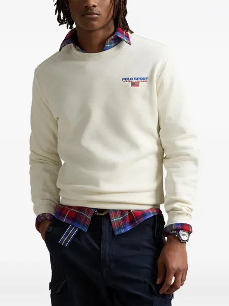 Căciulă Polo Ralph Lauren de catifea cord cu dungi de costum alb